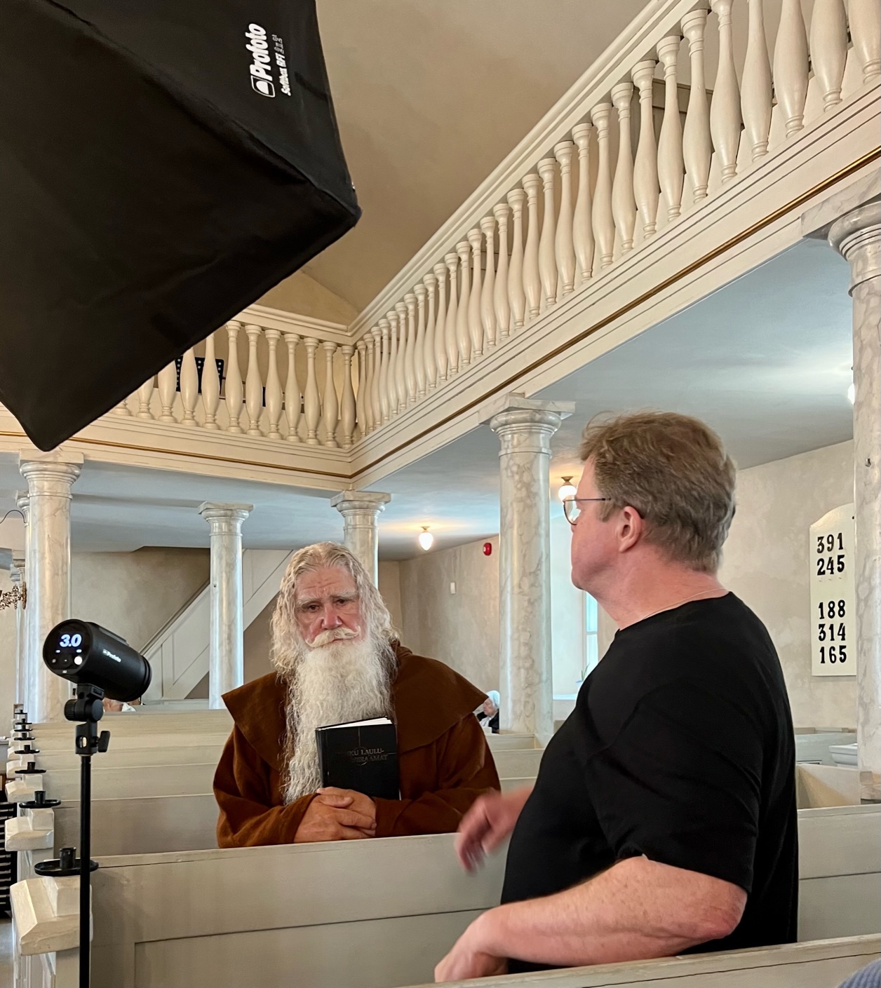 Photography Session in a Church at Joe McNally's Portrait Photography Workshop in Saaremaa, Estonia.